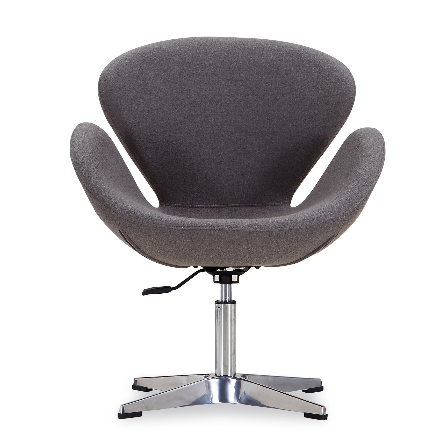 Raspberry Adjustable Swivel Chair in Grey and Polished Chrome - Ornate Home
