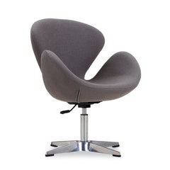 Raspberry Adjustable Swivel Chair in Grey and Polished Chrome (set of 2) - Ornate Home