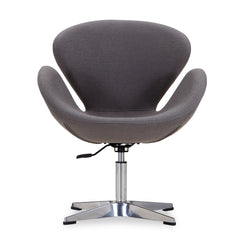 Raspberry Adjustable Swivel Chair in Grey and Polished Chrome (set of 2) - Ornate Home