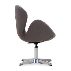 Raspberry Adjustable Swivel Chair in Grey and Polished Chrome (set of 2) - Ornate Home