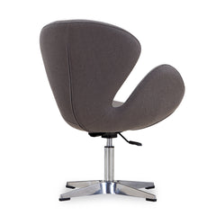 Raspberry Adjustable Swivel Chair in Grey and Polished Chrome (set of 2) - Ornate Home