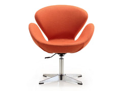 Raspberry Adjustable Swivel Chair in Orange and Polished Chrome - Ornate Home