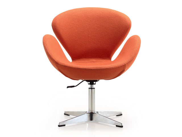 Raspberry Adjustable Swivel Chair in Orange and Polished Chrome - Ornate Home
