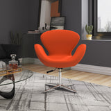 Raspberry Adjustable Swivel Chair in Orange and Polished Chrome - Ornate Home