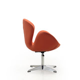 Raspberry Adjustable Swivel Chair in Orange and Polished Chrome - Ornate Home