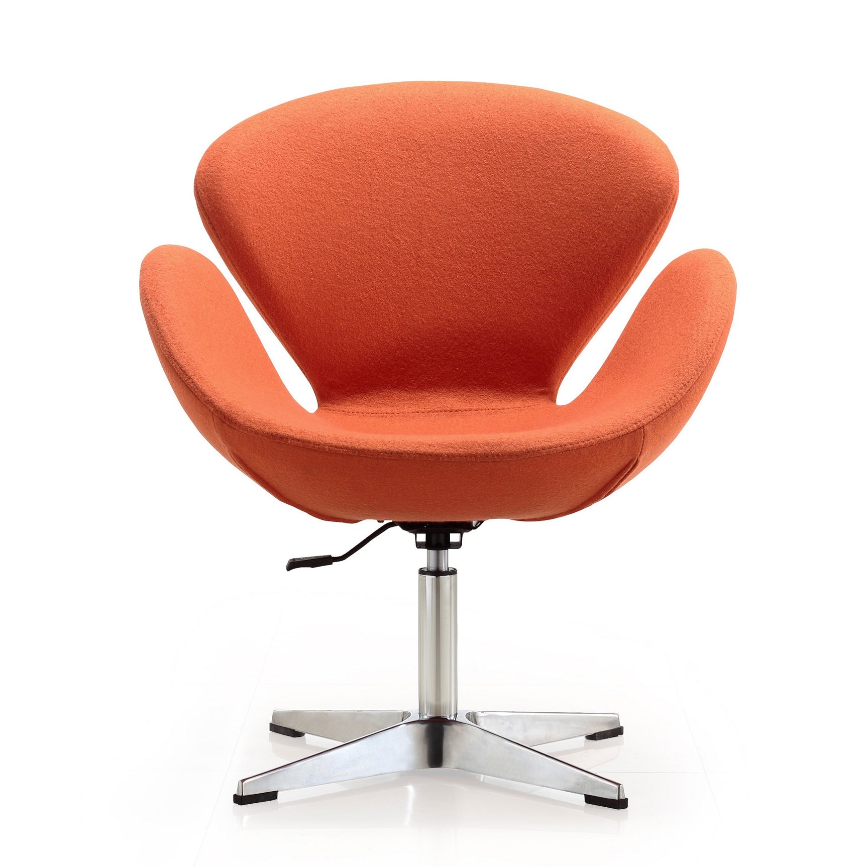 Raspberry Adjustable Swivel Chair in Orange and Polished Chrome (set of 2) - Ornate Home