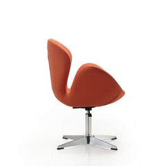 Raspberry Adjustable Swivel Chair in Orange and Polished Chrome (set of 2) - Ornate Home