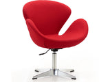 Raspberry Adjustable Swivel Chair in Red and Polished Chrome - Ornate Home