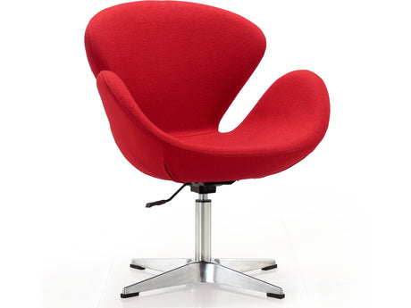 Raspberry Adjustable Swivel Chair in Red and Polished Chrome - Ornate Home