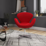 Raspberry Adjustable Swivel Chair in Red and Polished Chrome - Ornate Home