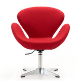 Raspberry Adjustable Swivel Chair in Red and Polished Chrome - Ornate Home