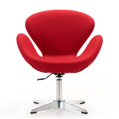 Raspberry Adjustable Swivel Chair in Red and Polished Chrome (set of 2) - Ornate Home