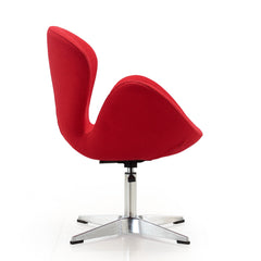 Raspberry Adjustable Swivel Chair in Red and Polished Chrome (set of 2) - Ornate Home