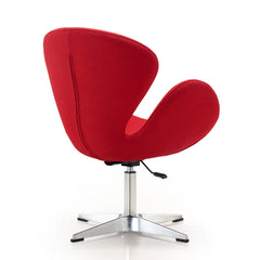 Raspberry Adjustable Swivel Chair in Red and Polished Chrome (set of 2) - Ornate Home