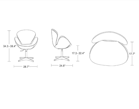 Raspberry Faux Leather Adjustable Swivel Chair in White and Polished Chrome - Ornate Home