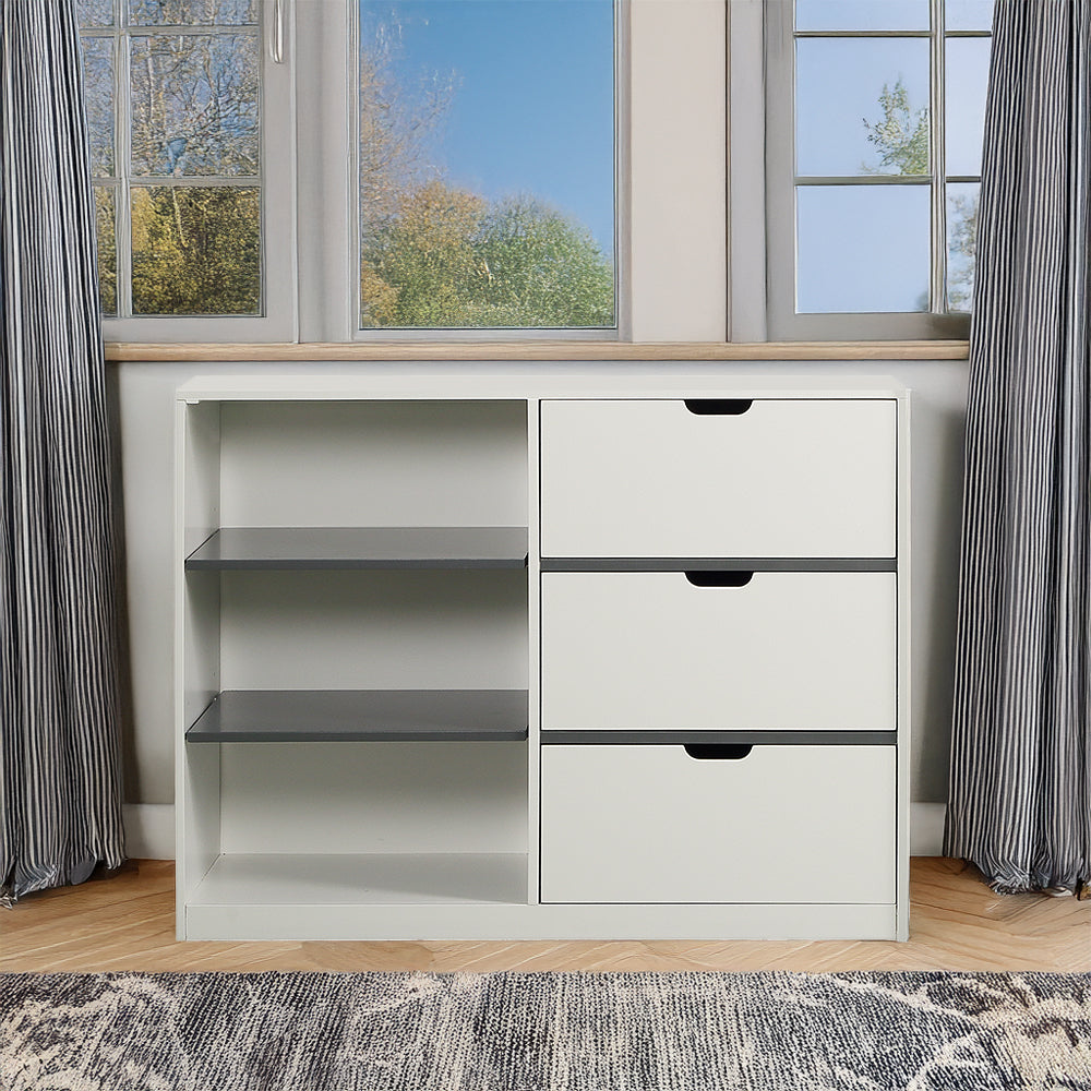 Ratana Gray & White Cabinet - Ornate Home
