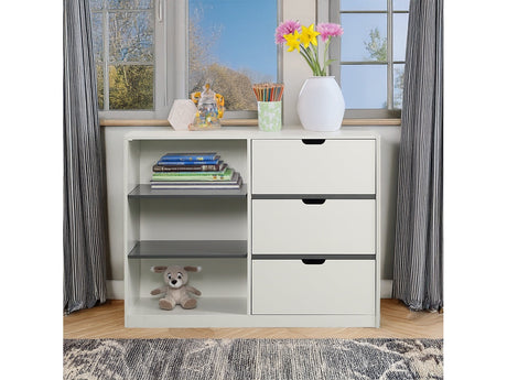 Ratana Gray & White Cabinet - Ornate Home