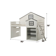 Ratana Gray & White Loft Bed - Ornate Home