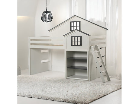 Ratana Gray & White Loft Bed - Ornate Home