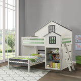 Ratana Gray & White Twin Bed - Ornate Home