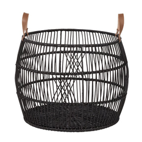 Rattan Iron Black Basket - Ornate Home