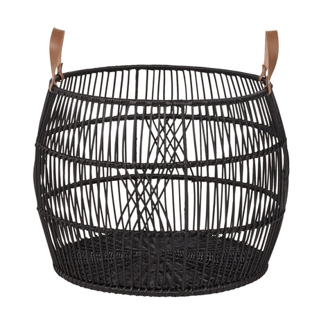 Rattan Iron Black Basket - Ornate Home