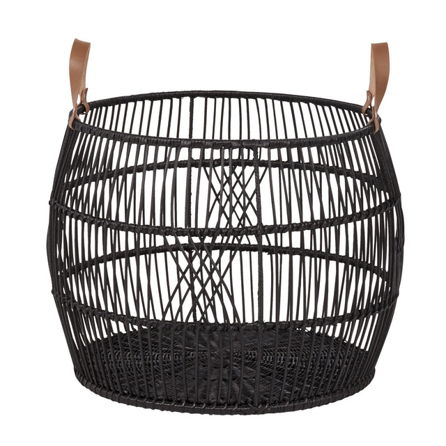 Rattan Iron Black Basket - Ornate Home