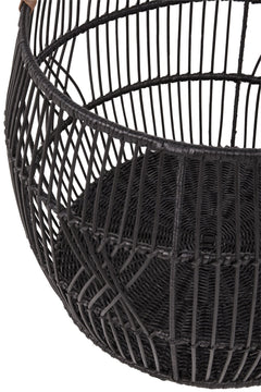Rattan Iron Black Basket - Ornate Home