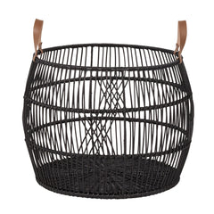 Rattan Iron Black Basket - Ornate Home