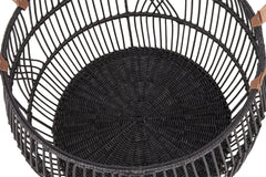 Rattan Iron Black Basket - Ornate Home
