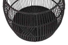 Rattan Iron Black Basket - Ornate Home