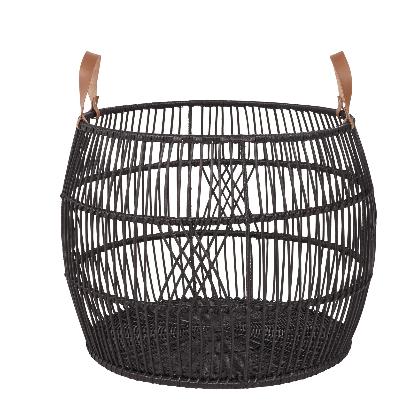 Rattan Iron Black Basket - Ornate Home