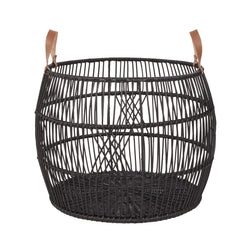 Rattan Iron Black Basket - Ornate Home