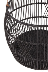 Rattan Iron Black Basket - Ornate Home