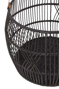 Rattan Iron Black Basket - Ornate Home