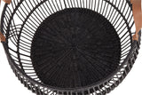 Rattan Iron Black Basket - Ornate Home