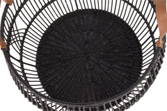 Rattan Iron Black Basket - Ornate Home