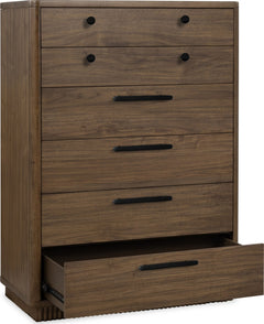 Ravelle Walnut Grove 6 Drawer Chest - Ornate Home