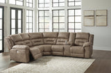Ravenel Fossil 3-Piece Power Reclining Sectional - LAF Console - Ornate Home