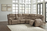 Ravenel Fossil 3-Piece Power Reclining Sectional - RAF Console - Ornate Home