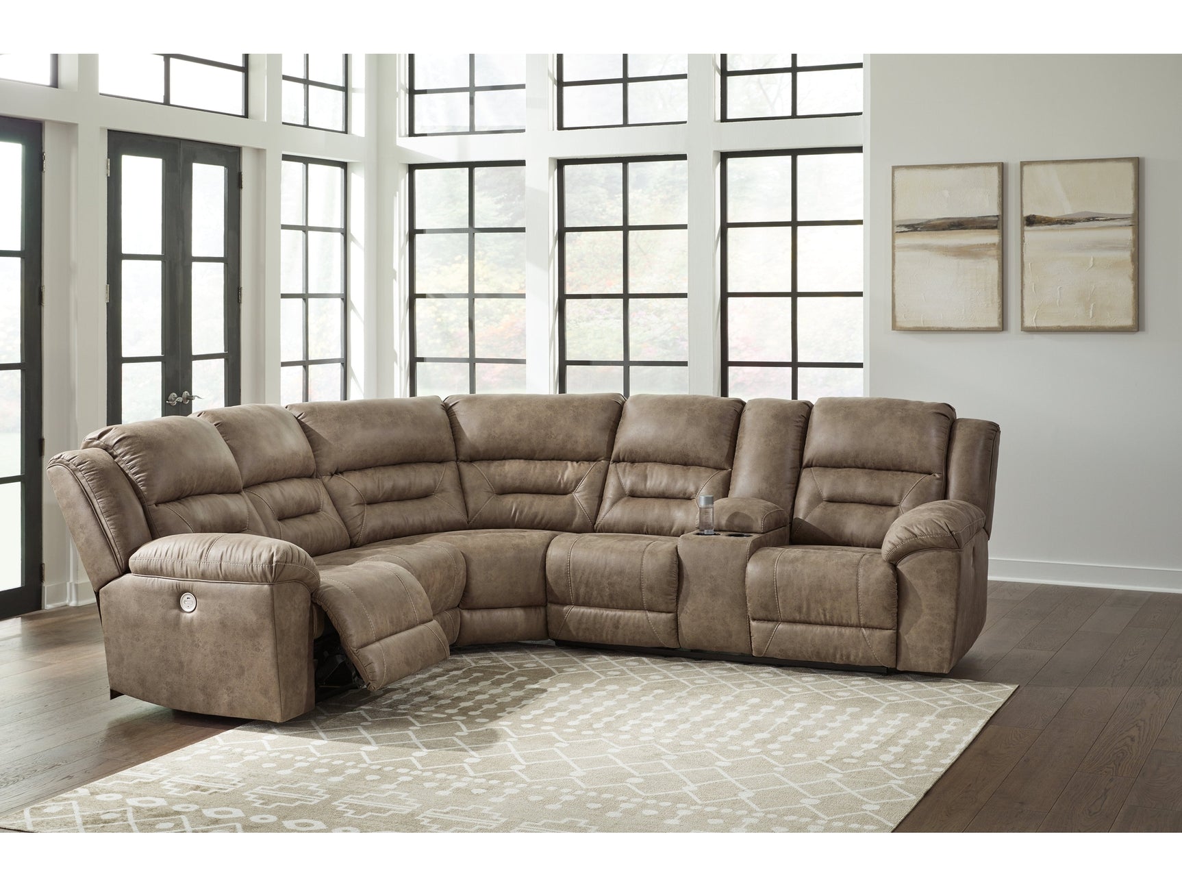 Ravenel Fossil 3pc Power Reclining Sectional - Ornate Home