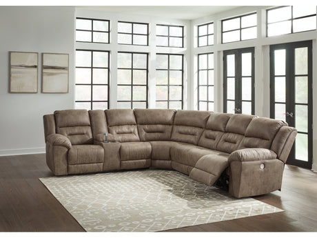 Ravenel Fossil 4-Piece Power Reclining Sectional - Ornate Home