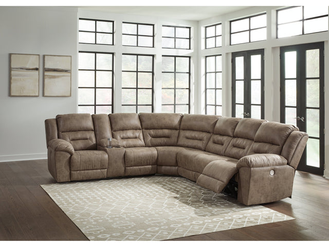 Ravenel Fossil 4-Piece Power Reclining Sectional - Ornate Home