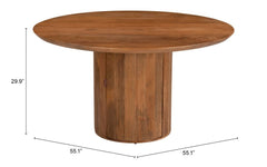 Ravenna Light Brown Dining Table w/ Storage Base - Ornate Home