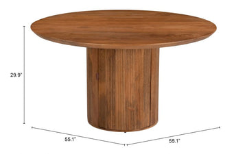 Ravenna Light Brown Dining Table w/ Storage Base - Ornate Home