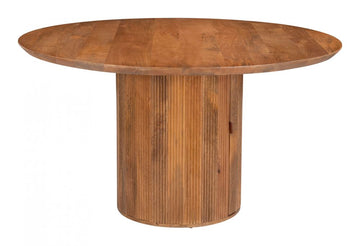 Ravenna Light Brown Dining Table w/ Storage Base - Ornate Home