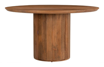 Ravenna Light Brown Dining Table w/ Storage Base - Ornate Home