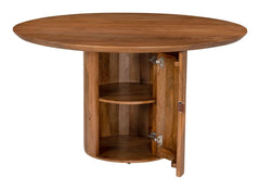 Ravenna Light Brown Dining Table w/ Storage Base - Ornate Home