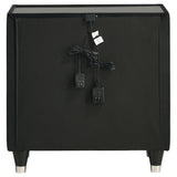 Ravenne Black 2-drawer Velvet Upholstered LED Nightstand with USB - Ornate Home