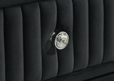 Ravenne Black 2-drawer Velvet Upholstered LED Nightstand with USB - Ornate Home